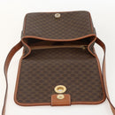 CELINE Macadam Canvas Circle Shoulder Bag PVC Leather Brown Gold Auth YKZ1134-18