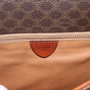 CELINE Macadam Canvas Circle Shoulder Bag PVC Leather Brown Gold Auth YKZ1134-20