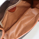 CELINE Macadam Canvas Circle Shoulder Bag PVC Leather Brown Gold Auth YKZ1134-10