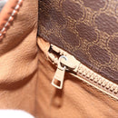 CELINE Macadam Canvas Circle Shoulder Bag PVC Leather Brown Gold Auth YKZ1134-23