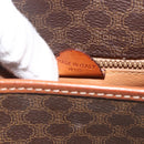 CELINE Macadam Canvas Circle Shoulder Bag PVC Leather Brown Gold Auth YKZ1134-12