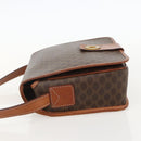 CELINE Macadam Canvas Circle Shoulder Bag PVC Leather Brown Gold Auth YKZ1134-3