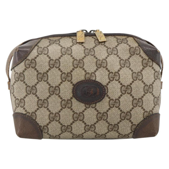 GUCCI GG Supreme Shoulder Bag PVC Beige Gold 67 01 5294 Auth YKZ1136