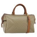 CELINE Macadam Canvas Hand Bag PVC 2way Beige Gold Auth YKZ1137-1