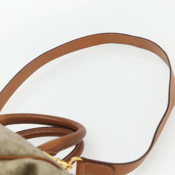 CELINE Macadam Canvas Hand Bag PVC 2way Beige Gold Auth YKZ1137