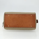 CELINE Macadam Canvas Hand Bag PVC 2way Beige Gold Auth YKZ1137-5
