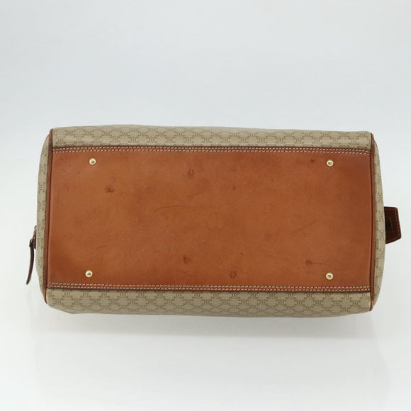CELINE Macadam Canvas Hand Bag PVC 2way Beige Gold Auth YKZ1137