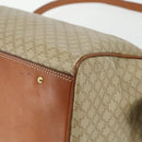 CELINE Macadam Canvas Hand Bag PVC 2way Beige Gold Auth YKZ1137-16