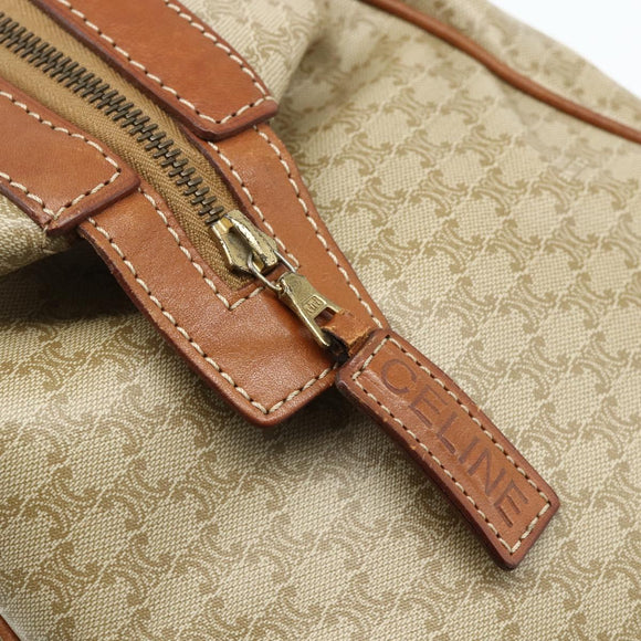 CELINE Macadam Canvas Hand Bag PVC 2way Beige Gold Auth YKZ1137