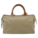 CELINE Macadam Canvas Hand Bag PVC 2way Beige Gold Auth YKZ1137-13