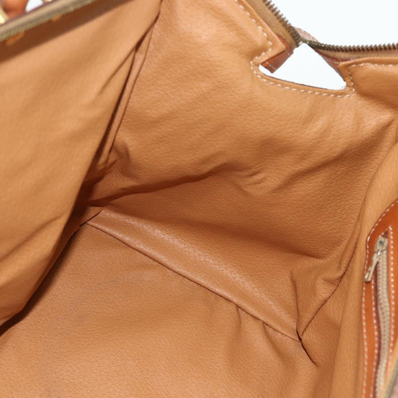 CELINE Macadam Canvas Hand Bag PVC 2way Beige Gold Auth YKZ1137