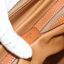 CELINE Macadam Canvas Hand Bag PVC 2way Beige Gold Auth YKZ1137-12
