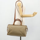 CELINE Macadam Canvas Hand Bag PVC 2way Beige Gold Auth YKZ1137-24
