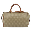 CELINE Macadam Canvas Hand Bag PVC 2way Beige Gold Auth YKZ1137-2