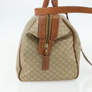 CELINE Macadam Canvas Hand Bag PVC 2way Beige Gold Auth YKZ1137-3