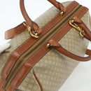 CELINE Macadam Canvas Hand Bag PVC 2way Beige Gold Auth YKZ1137-6