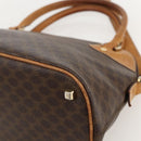 CELINE Macadam Canvas Hand Bag PVC Leather Brown Gold Auth YKZ1140-15