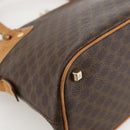CELINE Macadam Canvas Hand Bag PVC Leather Brown Gold Auth YKZ1140-16