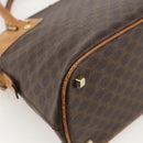 CELINE Macadam Canvas Hand Bag PVC Leather Brown Gold Auth YKZ1140-10