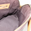 CELINE Macadam Canvas Hand Bag PVC Leather Brown Gold Auth YKZ1140-20