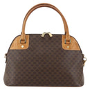 CELINE Macadam Canvas Hand Bag PVC Leather Brown Gold Auth YKZ1140-13
