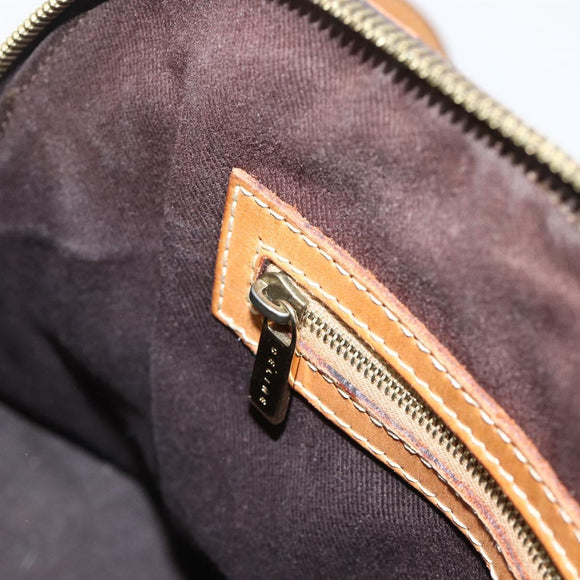 CELINE Macadam Canvas Hand Bag PVC Leather Brown Gold Auth YKZ1140