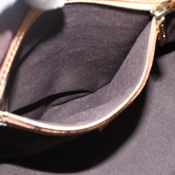 CELINE Macadam Canvas Hand Bag PVC Leather Brown Gold Auth YKZ1140