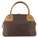 CELINE Macadam Canvas Hand Bag PVC Leather Brown Gold Auth YKZ1140-2
