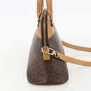 CELINE Macadam Canvas Hand Bag PVC Leather Brown Gold Auth YKZ1140-3