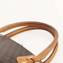 CELINE Macadam Canvas Hand Bag PVC Leather Brown Gold Auth YKZ1140-8