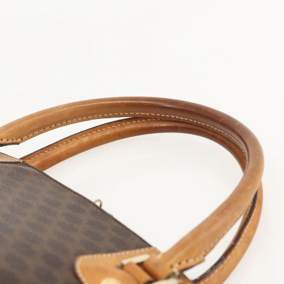 CELINE Macadam Canvas Hand Bag PVC Leather Brown Gold Auth YKZ1140