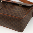 CELINE Macadam Canvas Circle Shoulder Bag PVC Leather Brown Gold Auth YKZ1143-14