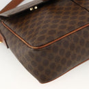 CELINE Macadam Canvas Circle Shoulder Bag PVC Leather Brown Gold Auth YKZ1143-15