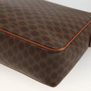 CELINE Macadam Canvas Circle Shoulder Bag PVC Leather Brown Gold Auth YKZ1143-16