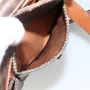 CELINE Macadam Canvas Circle Shoulder Bag PVC Leather Brown Gold Auth YKZ1143-23