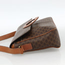 CELINE Macadam Canvas Circle Shoulder Bag PVC Leather Brown Gold Auth YKZ1143-3