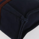 HERMES Fourre Tout PM Tote Bag Canvas Navy Silver Auth YKZ1144A-14