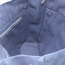 HERMES Fourre Tout PM Tote Bag Canvas Navy Silver Auth YKZ1144A-18