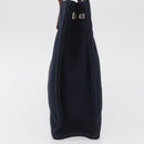 HERMES Fourre Tout PM Tote Bag Canvas Navy Silver Auth YKZ1144A-3