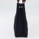 HERMES Fourre Tout PM Tote Bag Canvas Navy Silver Auth YKZ1144A-4
