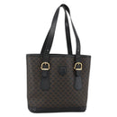 CELINE Macadam Canvas Tragetasche PVC Leder Schwarz Gold Auth YKZ1148-1