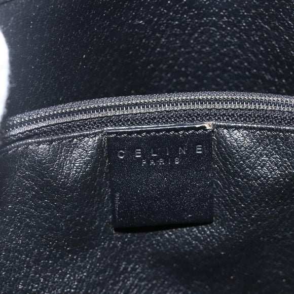CELINE Macadam Canvas Tragetasche PVC Leder Schwarz Gold Auth YKZ1148