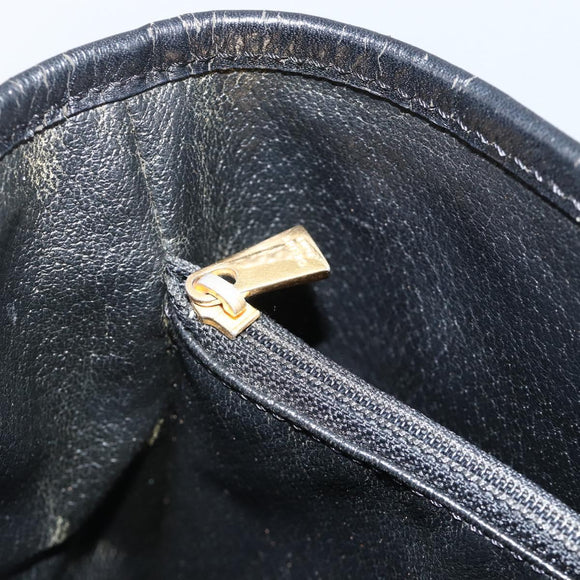 CELINE Macadam Canvas Tragetasche PVC Leder Schwarz Gold Auth YKZ1148