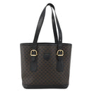 CELINE Macadam Canvas Tragetasche PVC Leder Schwarz Gold Auth YKZ1148-13