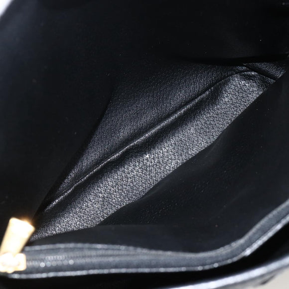 CELINE Macadam Canvas Tragetasche PVC Leder Schwarz Gold Auth YKZ1148