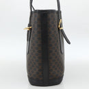 CELINE Macadam Canvas Tragetasche PVC Leder Schwarz Gold Auth YKZ1148-4
