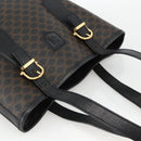 CELINE Macadam Canvas Tragetasche PVC Leder Schwarz Gold Auth YKZ1148-6