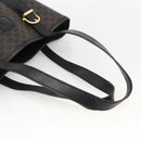 CELINE Macadam Canvas Tragetasche PVC Leder Schwarz Gold Auth YKZ1148-7