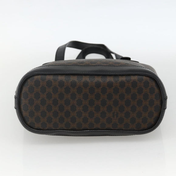 CELINE Macadam Canvas Tragetasche PVC Leder Schwarz Gold Auth YKZ1148