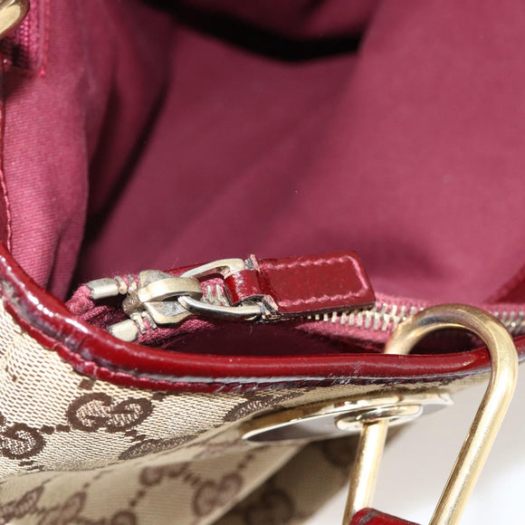 GUCCI GG Canvas Tote Bag Beige Gold 120837 Auth YKZ1152